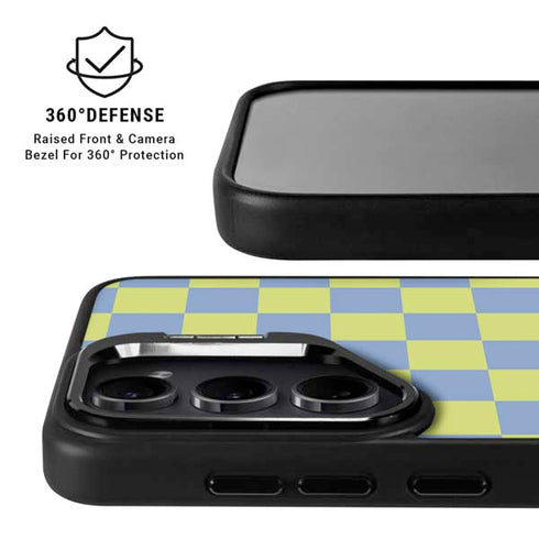 Neon Checkered Galaxy S24 FE Kickstand Case